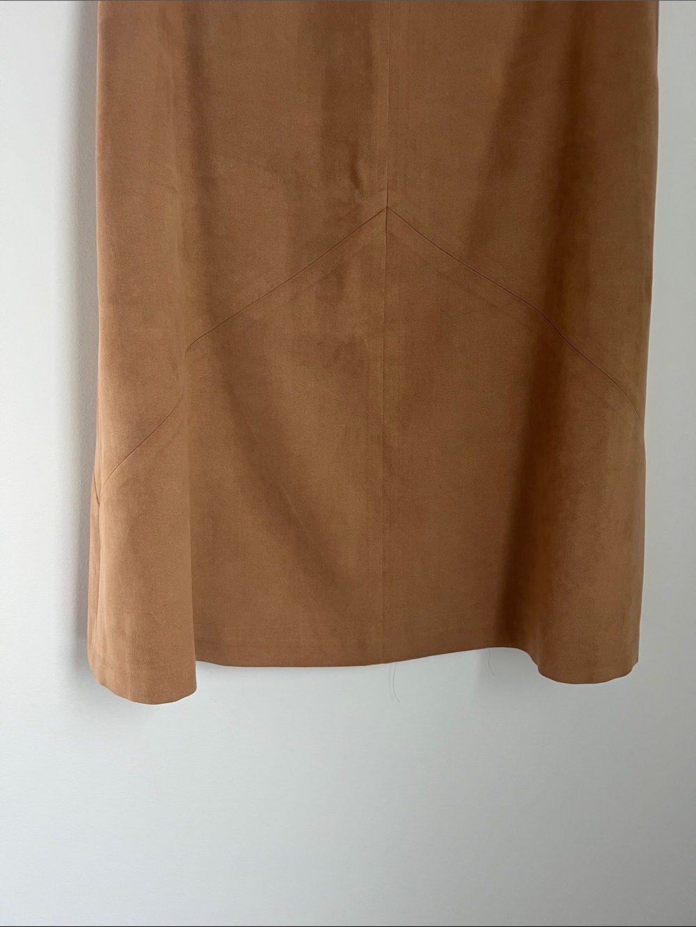Talbots | Petites Camel Brown A-Line Faux Suede Skirt Size 4 - Picture 6 of 16
